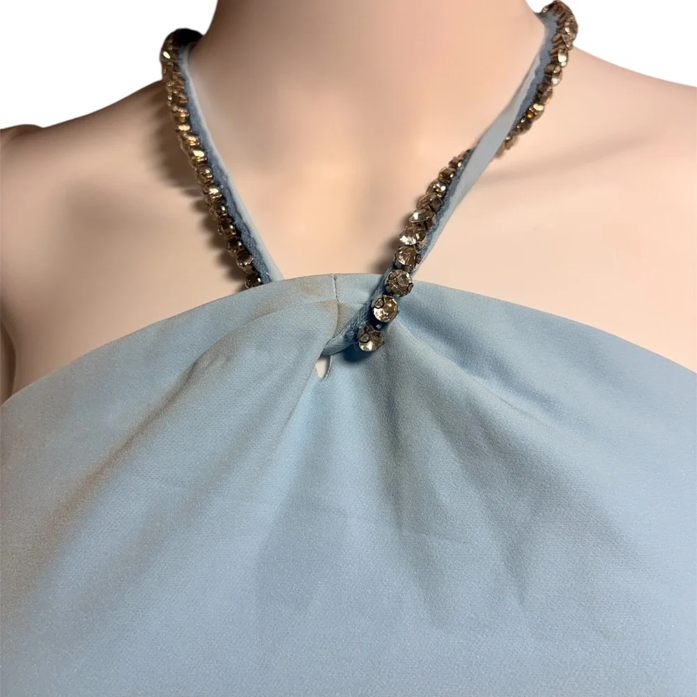 NWT Sachin & Babi Light blue jeweled strap dress - 6 - Picture 3 of 5